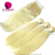 Best Match 4x4/5x5 Top Lace Closure With 3 or 4 Bundle #613 Blonde 14A Royal Grade Virgin Remy Hair Silky Straight Hair Extensions