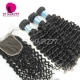 Best Match 4x4/5x5 Top Lace Closure With 3 or 4 Bundles Peruvian Deep Curly 14A Royal Grade Virgin Human Hair Extensions