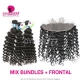 13x4/13x6 Lace Frontal With 3 or 4 Bundles 13A Standard Grade Virgin Peruvian Deep Wave Human Hair Extensions