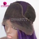 Color 1B/Purple Ombre Straight Hair Lace Front Wig 180% Density Virgin Human Lace Wig