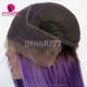Color 1B/Purple Ombre Straight Hair Lace Front Wig 180% Density Virgin Human Lace Wig