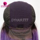 Color 1B/Purple Ombre Straight Hair Lace Front Wig 180% Density Virgin Human Lace Wig