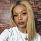 150% Density Bob Lace Front Wig Ombre Color 1B/27 Straight Virgin Human Lace Wig