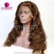 Stock Clearance Color 4# 13*4 Lace Frontal Wigs Body Wave 130% Density Top Quality Virgin Human Hair With Elastic Band 