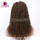 Stock Clearance Color 4# 13*4 Lace Frontal Wigs Deep Curly 130% Density Top Quality Virgin Human Hair With Elastic Band 