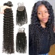 Best Match 4x4/5x5 Top Lace Closure With 3 or 4 Bundles 13A Standard Grade Virgin Brazilian Deep Curly Human Hair Extensions