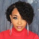 130% density Top Quality Virgin Human Hair Pixie XX03 Curly Bob Wigs Lace Front Wigs