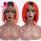 150% Density Bob Lace Front Wig Ombre Color Straight Hair Virgin Human Lace Wig