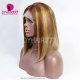 Highlights P4/27 Blunt Cut Short Bob Wigs 250% Density Straight Hair 100% Human Hair Lace Frontal Wigs