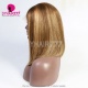 Highlights P4/27 Blunt Cut Short Bob Wigs 250% Density Straight Hair 100% Human Hair Lace Frontal Wigs