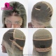 130% Density Ombre Grey Color Top Quality Virgin Human Hair Straight Hair Full Lace Wigs