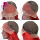 Red Color 180% density 13x4 Lace Wig Virgin Human Hair Straight With Natural Hairline